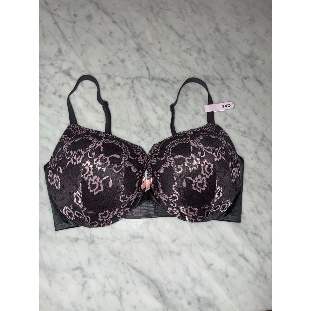 Maidenform Bra DM9900 Padded 34D Gray Pink
